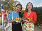 Me and my friend Preem posing with our krathong floats