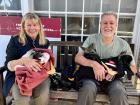 Sam's parents with two animals they rehabilitated
