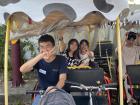 Me and some friends on a four-seat bicycle in Yilan