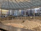 The remains of an ancient Roman amphitheater located in the Zaragoza old town centre