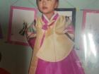 Mina’s baby photo; she’s wearing a hanbok here, or a traditional Korean dress