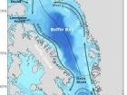 Baffin Bay currents. Icebergs from Greenland first go north (towards the ship), then follow the current south closer to Canada