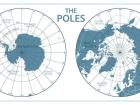 Map showing the polar regions - the Arctic and Antarctic