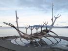 Sun Voyager, a Viking ship sculpture along Reykjavik's waterfront