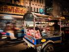 Here is an example of what a "tuk tuk" looks like in Thailand