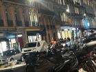 Even outside of the main roads, stores line the sidewalks 