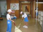 They do not just clean the classroom; they clean the whole school! [Google Images]