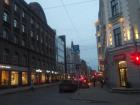 Early evening in Riga, where the roads are a lot wider than in Copenhagen!