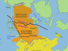 The "Schleswig-Holstein" region where Germany borders Denmark and where one language influences the other