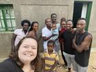 My host family, neighbors and me in Rwanda!