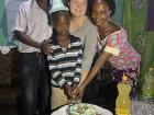 My host parents and Hirwa for his birthday
