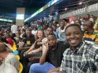 Watching a basketball game in Kigali