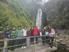 Me (in pink) and my classmates at a waterfall