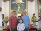 My host brother's first communion with my roommate and host mom 