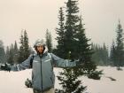 Climbing Mt. Elbert during heavy snowfall, just after ascending past the tree line