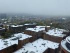 This morning, the snow began to cover all the roofs of the city!