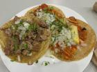 Suadero and al pastor tacos... two tortillas needed for all the goodness!