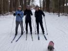 Skiing with friends and Peanut