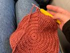 I always take something to do on long train rides, such as this crochet project I was working on