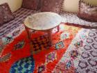 The family salon with handmade rugs, typical of the area below Marrakesh 