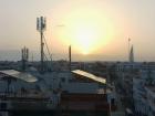 Sunrise on a rooftop terrace in Rabat