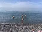 Pebble beach shoreline of the Black Sea near Batumi 