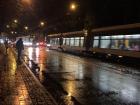 Trams like these two run on tracks built in the middle of a "regular" car road throughout the city!