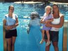 My mom, my sister, and me visiting the aquarium