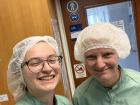 Andrea and me kitted up in our laboratory gear!