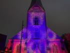 The main church in Kiel, illuminated with fun lights!