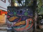 This is a cangrejo, or crab, that someone painted a mural of in the town of Santa Catalina, where we went scuba diving