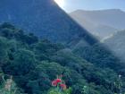 The morning sun peeking over the mountains at Mount Totumas Cloud Forest Hotel 