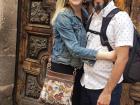 Sam and I in front of a very old museum door in Morelia. This door is probably about 400 years old!