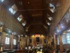 El dentro de la iglesia principal de Oxa, todo hecho de madera