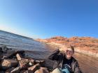 Hanging out in the sun on a beach of Lake Titicaca