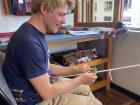 The backstrap loom and me in action