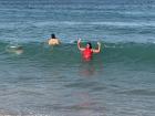 Me at the beach right before a wave attacks me 