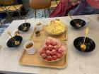 Taiwanese fruit-based shaved ice (strawberry and mango flavors)