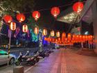 Lanterns hung near my apartment for Chinese New Year and the Lantern Festival