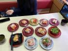 Sushi at Kura, a popular conveyor belt sushi chain in Taiwan, originating in Japan