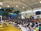 Students gather in the gymnasium for a school-wide assembly