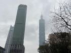 Taipei 101 in the distance covered on a cloudy day