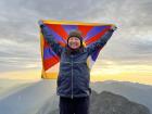 Sharing my culture and my Tibetan pride at the peak!