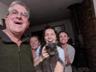 Here I am with my parents, my friend Alexa and our gray cat, Kibsy