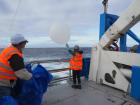 Releasing weather balloons from the deck of the boat last May (Photo: Gemma Woodward)