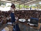 Here I am, teaching about cheetahs at a school in Namibia