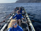 All smiles here as we row and charge on!