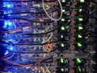 The back of a cabinet in a supercomputer