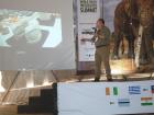 Here I am lecturing to students and rangers on wildlife injuries and conservation