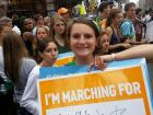 Marching for climate change in NYC with 'my kids' (Sarah Bouckoms, IceCube/NSF)